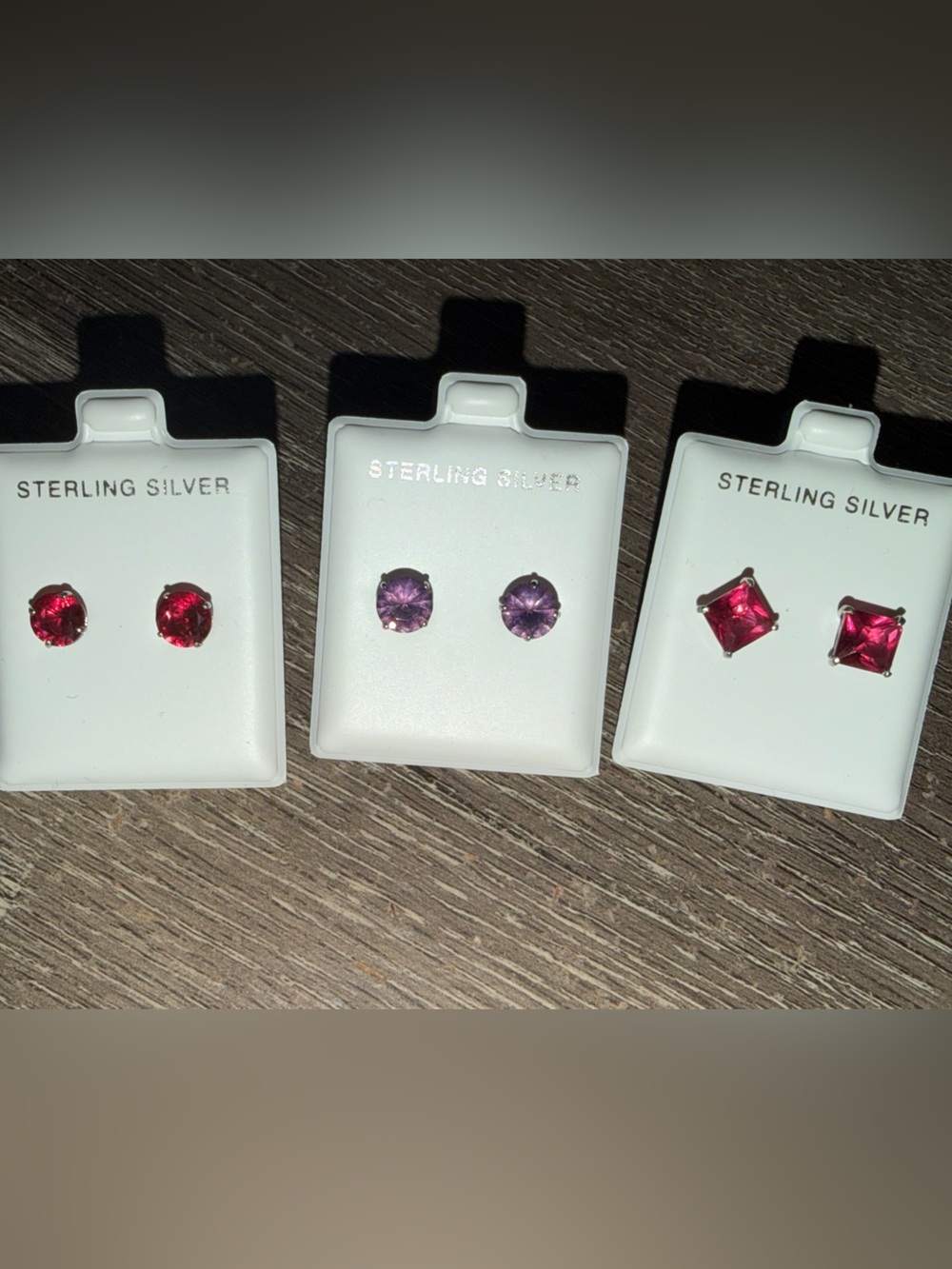 Pink and Purple Stud Earrings - Round and Square Options